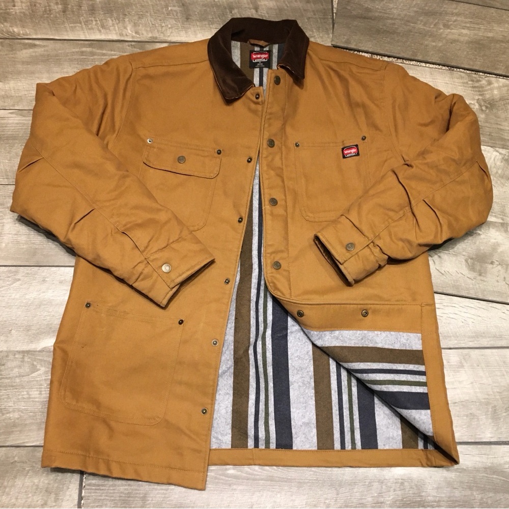 Wrangler Blanket Lined Cotton Barn Chore Work Mens Coat Jacket Size 38-40 Medium